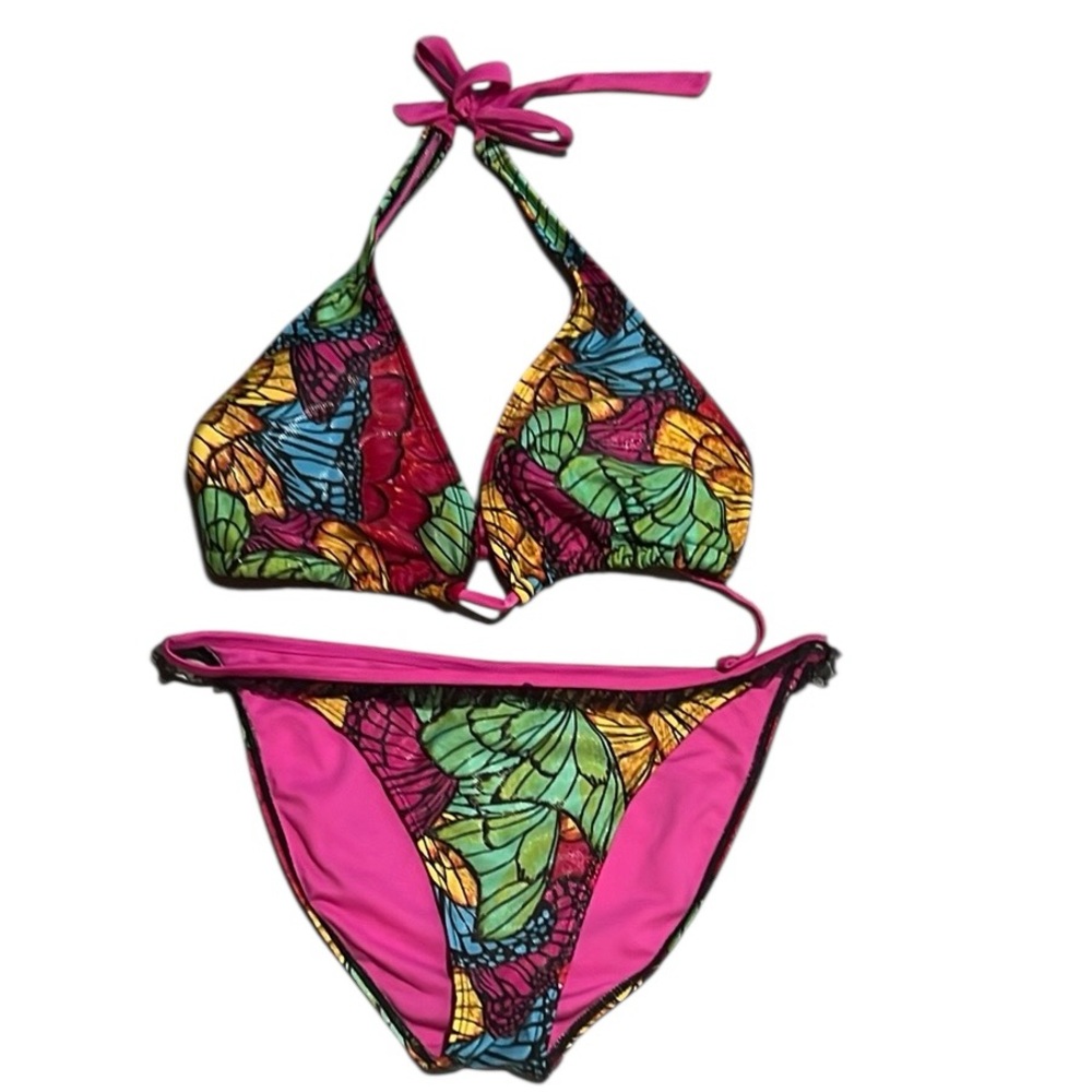 Y2K XOXO Butterfly Print Bikini